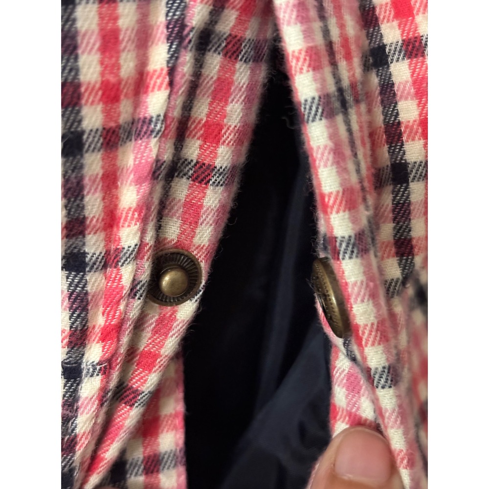 Marine Layer Pink Plaid Puffer Jacket Holiday 2022 Snap Front XL 15516 - Picture 4 of 9